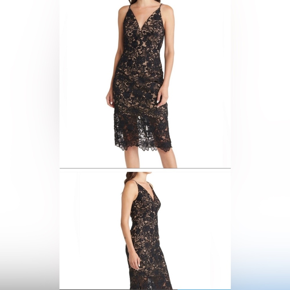 Dress the Population Black and Nude Lace Dress